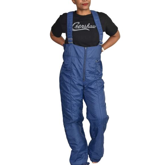 White Stag Bib Overalls Blue Snow Pants Suspenders Snow Suit Ski 80s Size 38 Men - Picture 8 of 14